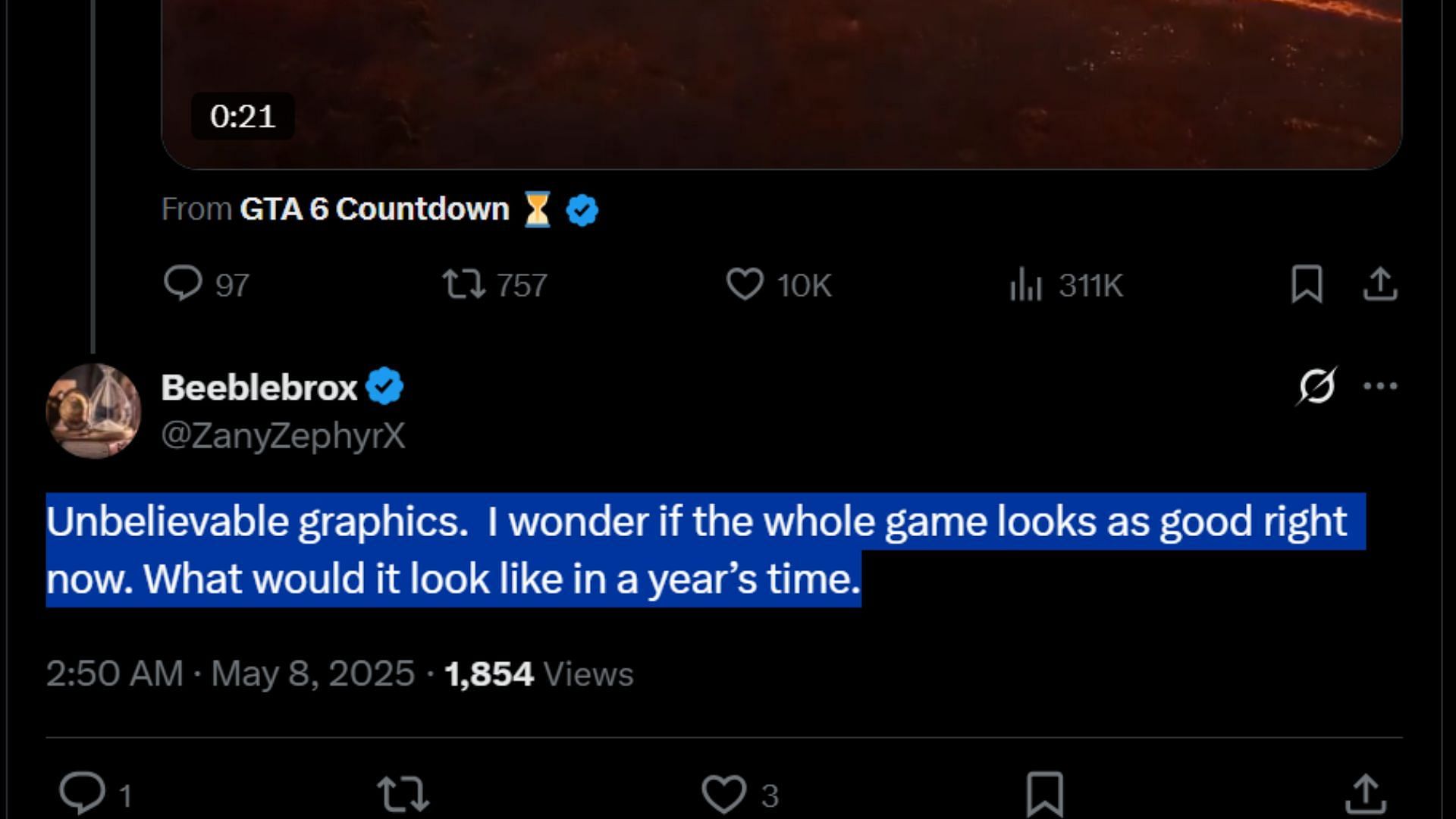Some fans wonder if the graphics might further improve (Image via X/@ZanyZephyrX)